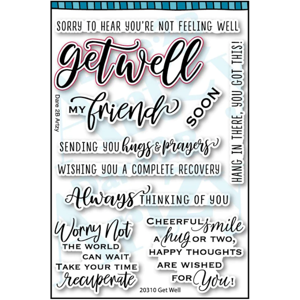 Dare 2B Artzy Get Well Clear Stamp Set 20310