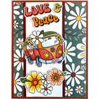 Dare 2B Artzy Groovy Van Clear Stamp Set 23375 - Love and Peace