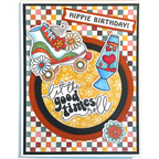 Dare 2B Artzy Good Times Roll Clear Stamp Set 23376 - Hippie Birthday
