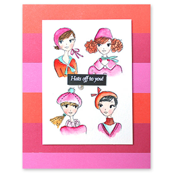 Penny Black Clear Stamps Hats Off 30-967 stripes