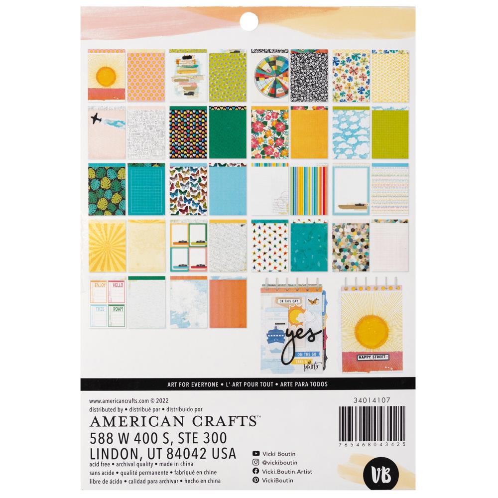 American Crafts Vicki Boutin Where To Next 6 x 8 Paper Pad 34014107 Back