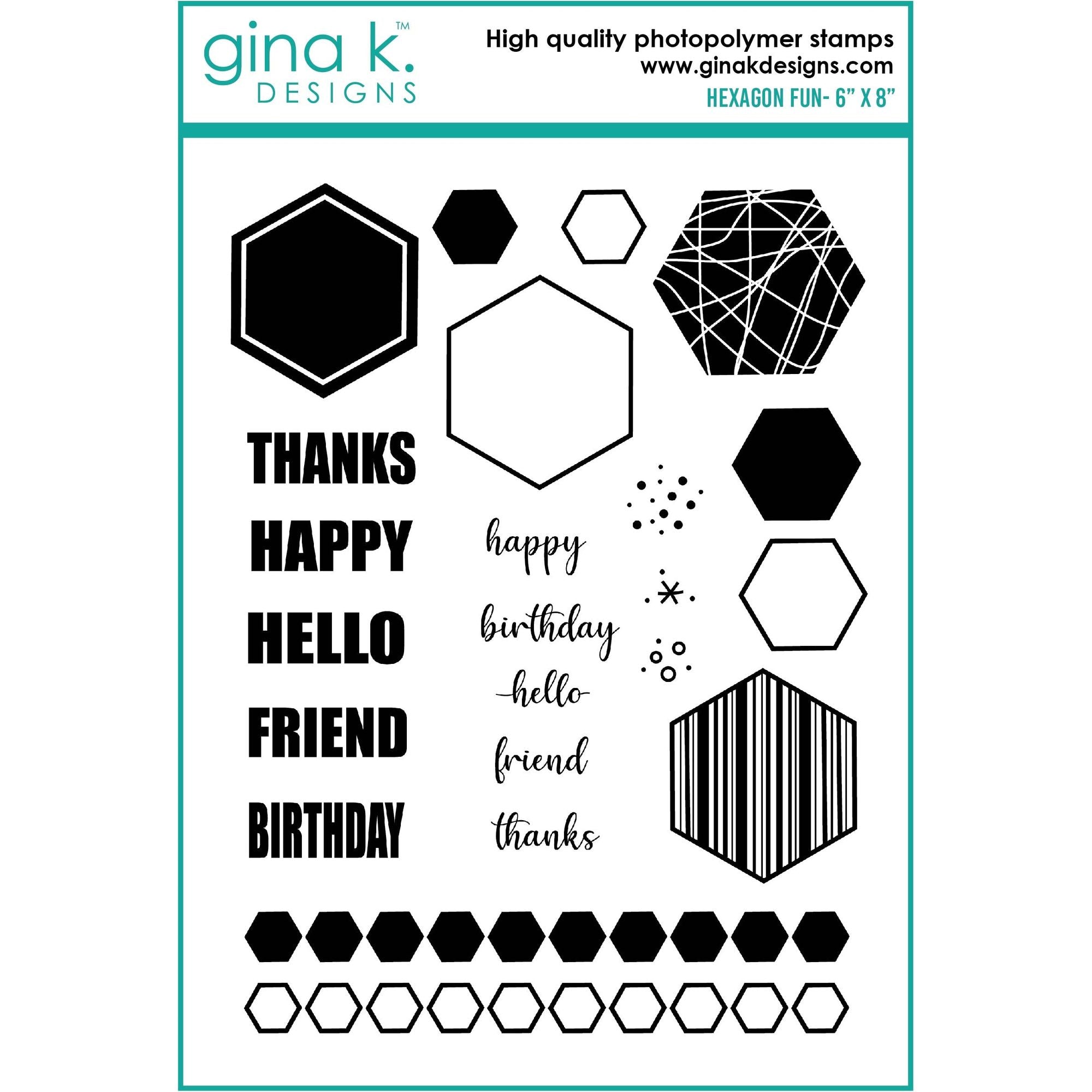 Gina K Designs Hexagon Fun Clear Stamps bs57