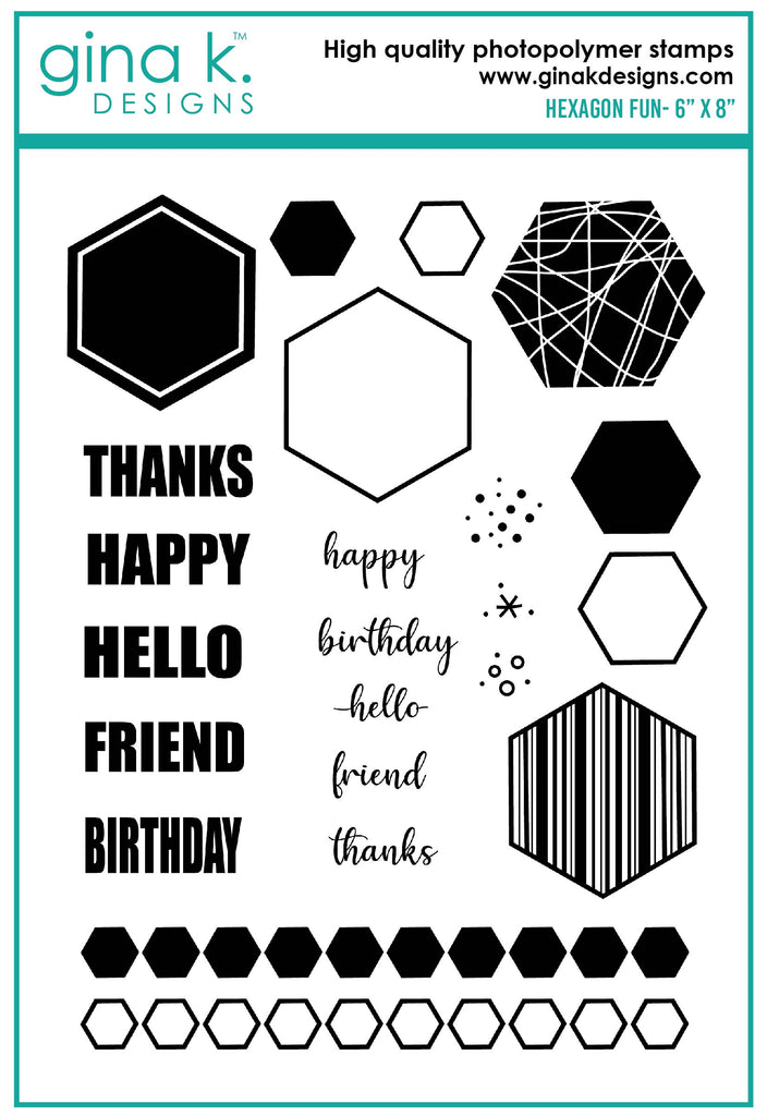 Gina K Designs Hexagon Fun Clear Stamps bs57
