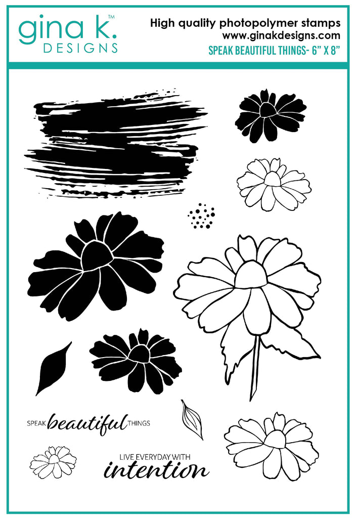 Gina K Designs Speak Beautiful Things Clear Stamps lh36