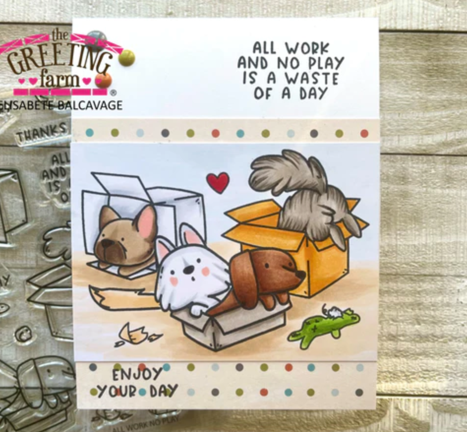 The Greeting Farm All Work and No Play Clear Stamps tgf658 Enjoy Your Day | color-code:ALT03
