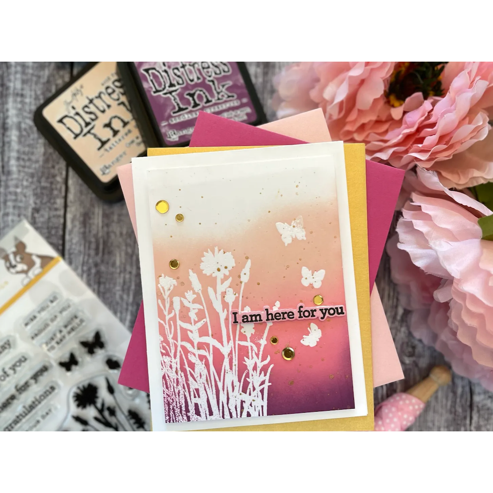 Tim Holtz Distress Ink Pad SEEDLESS PRESERVES Ranger TIM32847 Here For You Card | color-code:ALT899