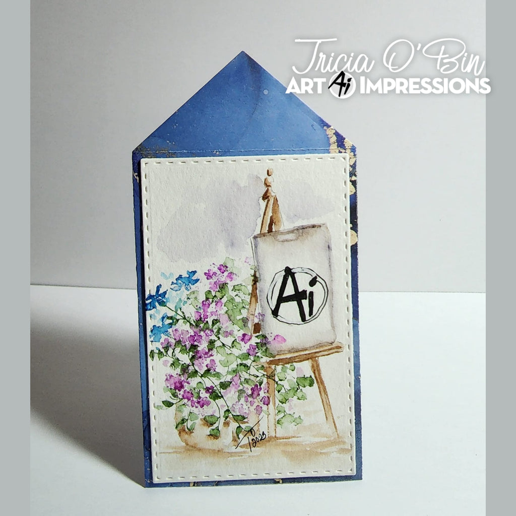 Art Impressions Cottage and Easel Watercolor Journals Clear stamps 5570 easel