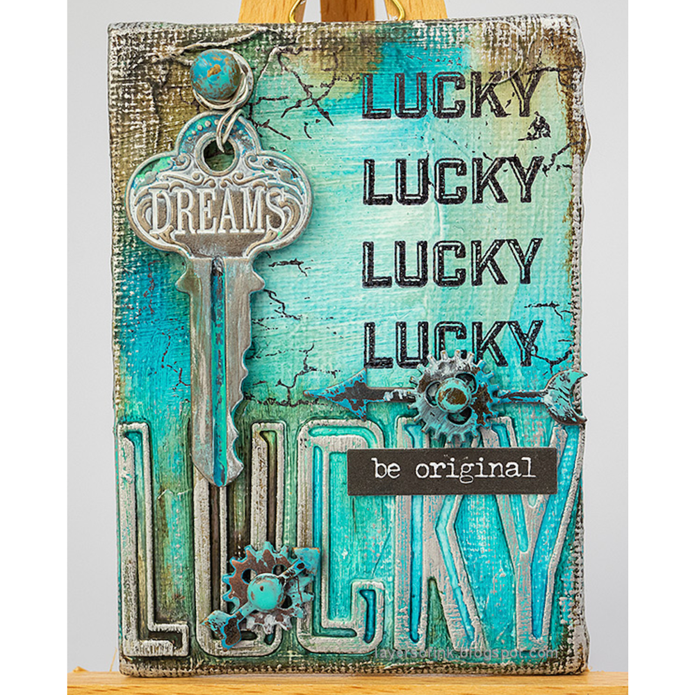 Tim Holtz Idea-ology WORD KEYS Charm Hardware Altered Art TH92680 Lucky | color-code:ALT02