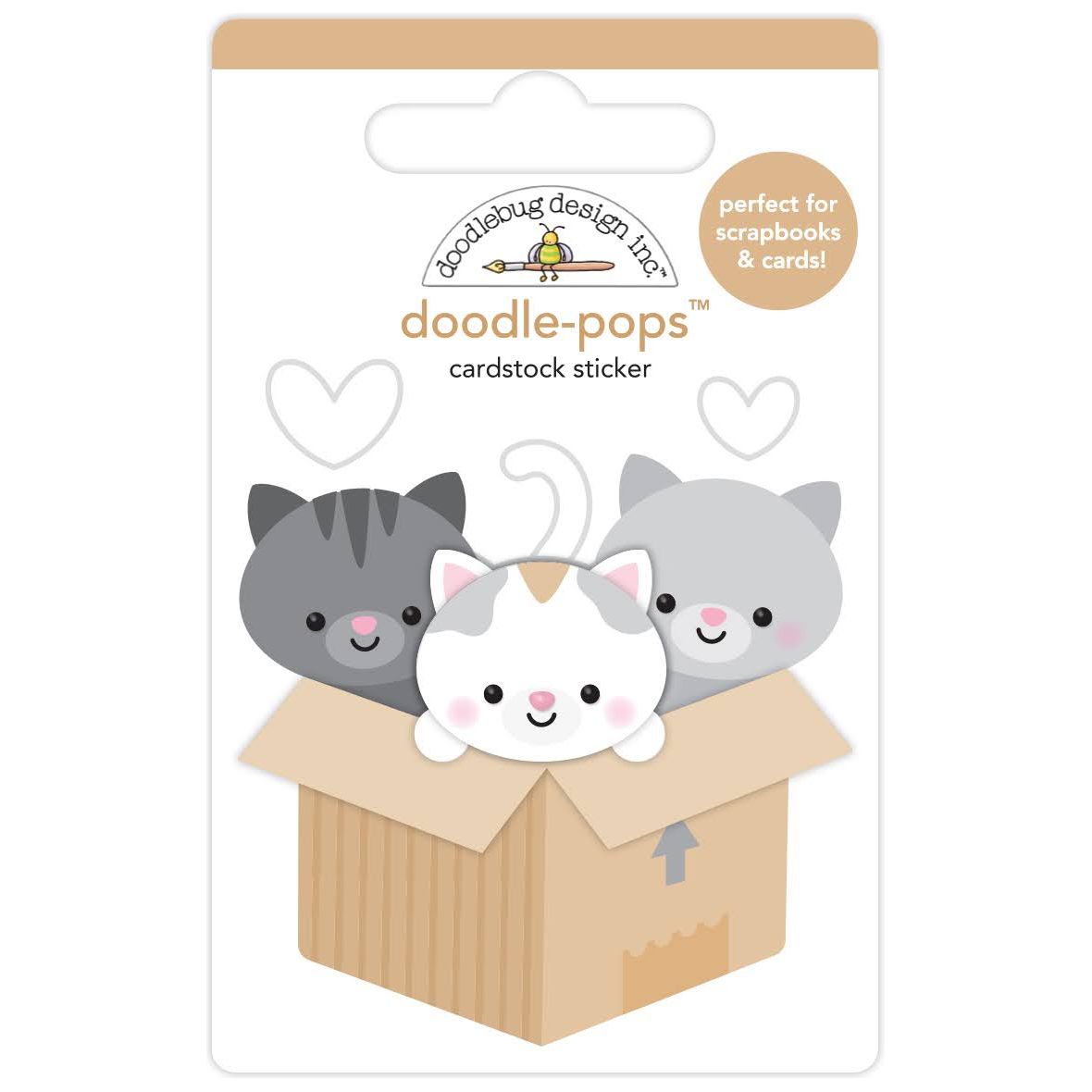 Doodlebug Kitty Litter Doodle Pop 3D Stickers 7612