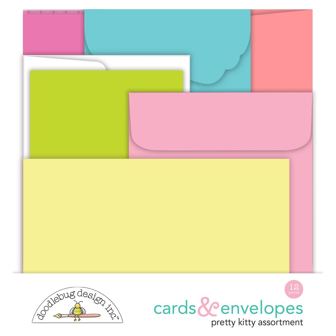 Doodlebug Pretty Kitty Cards and Envelopes Assortment 7622