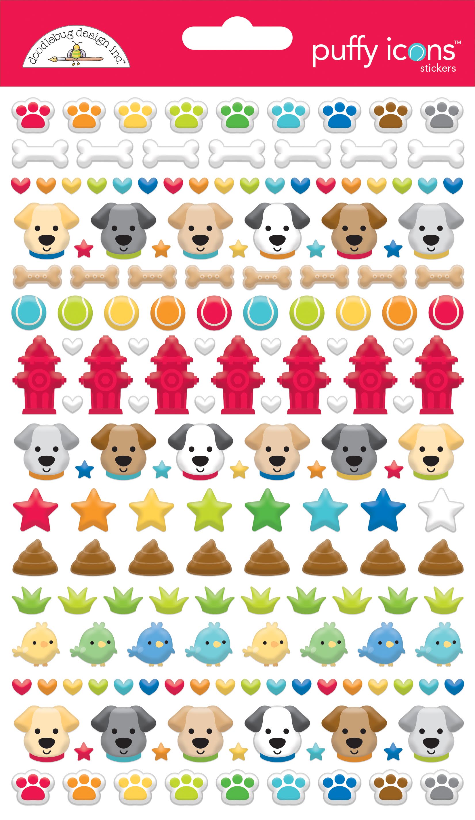 Doodlebug Puffy Stickers-Doggone Cute Icons