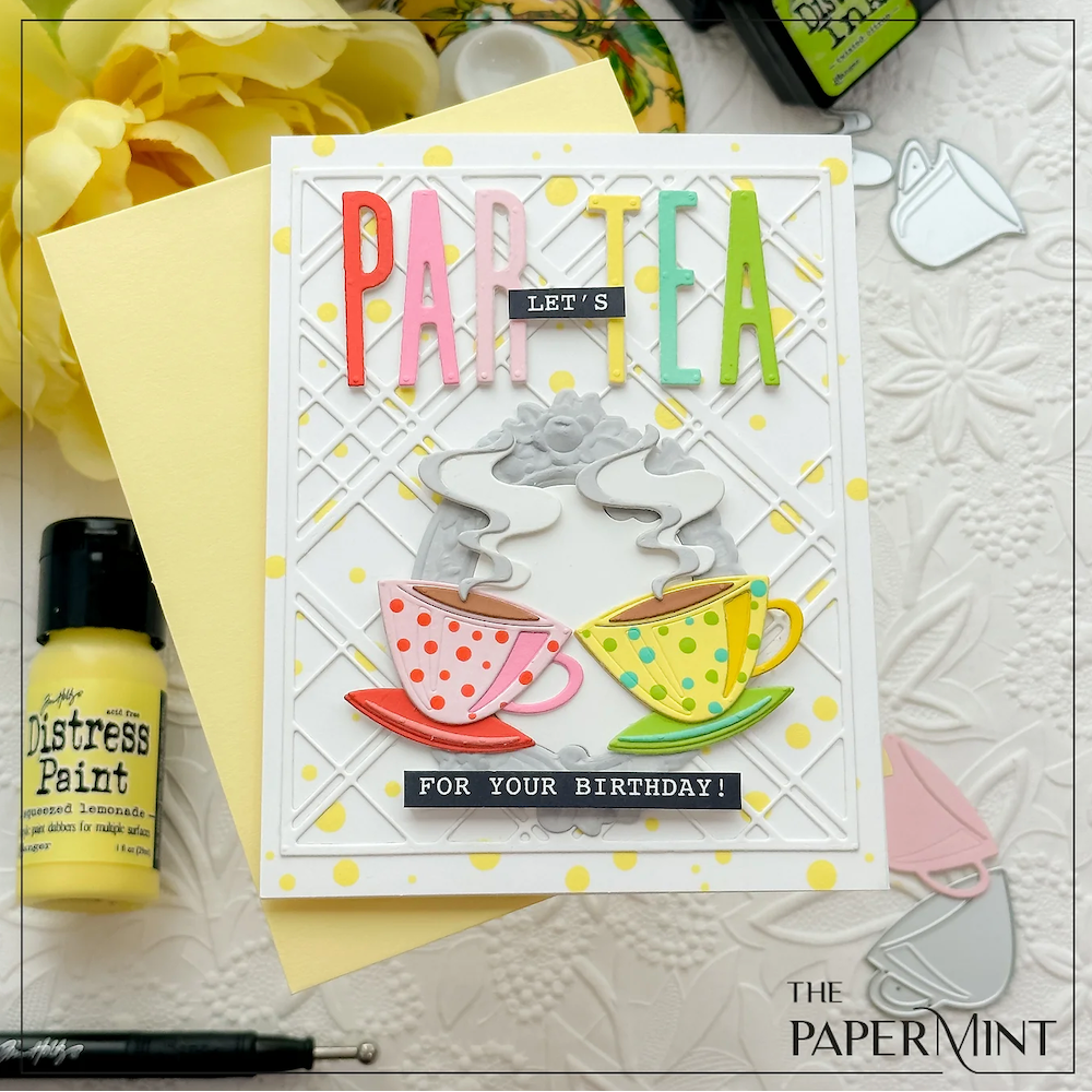 Tim Holtz Distress Ink Pad AGED MAHOGANY Ranger TIM21407 Tea Lovers Card | color-code:ALT838