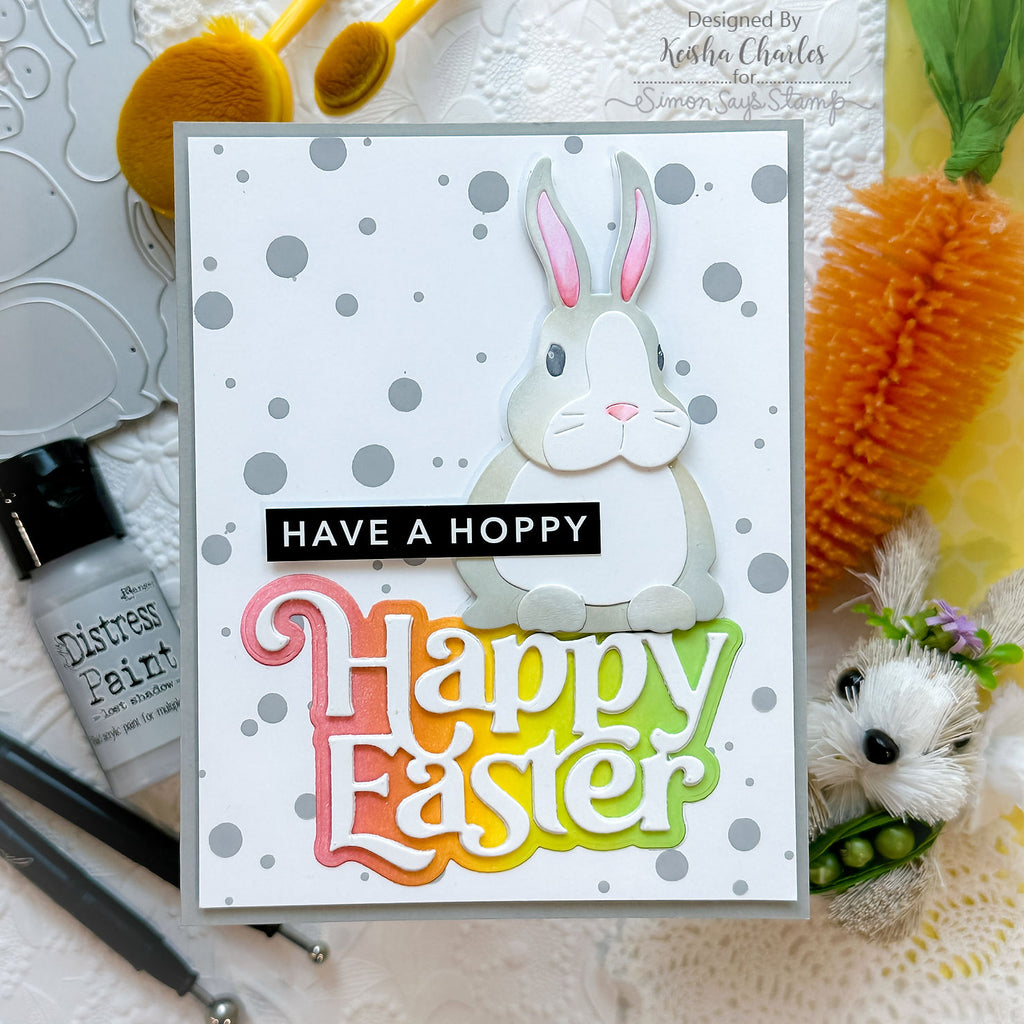 Tim Holtz Flip Top Distress Paint LOST SHADOW January 2023 Ranger tdf82729 Have A Hoppy Happy Easter Card | color-code:ALT01