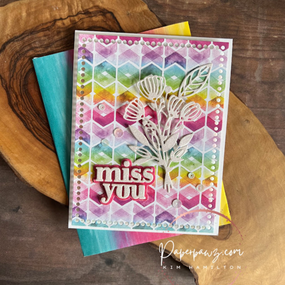 Tonic SUGAR CRYSTAL 8.5 x 11 Glitter Cardstock 9968e Miss You Card | color-code:ALT06