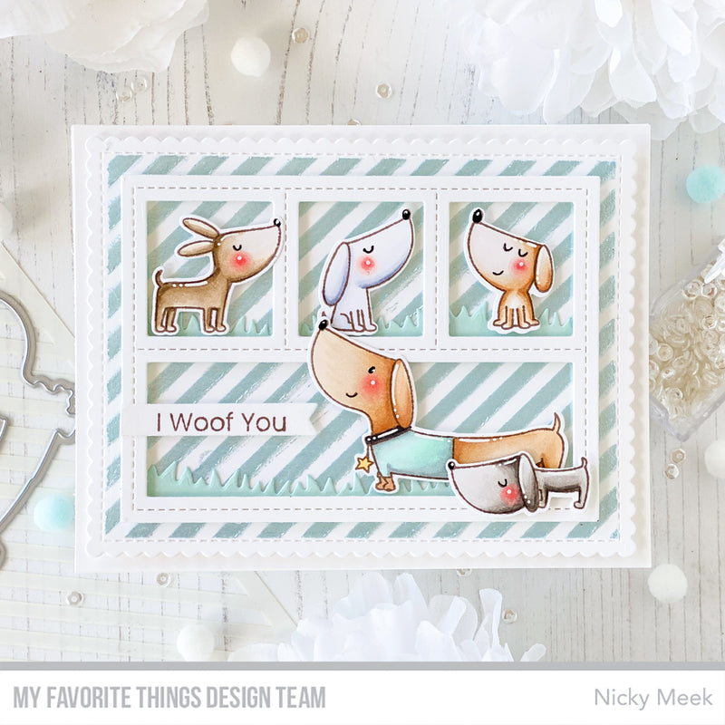 My Favorite Things Diagonal Stripes Stencil st178 Woof You Scene | color-code:ALT01