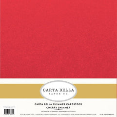 Carta Bella 12 x 12 Cherry Shimmer Cardstock 111lb cbdsc1401