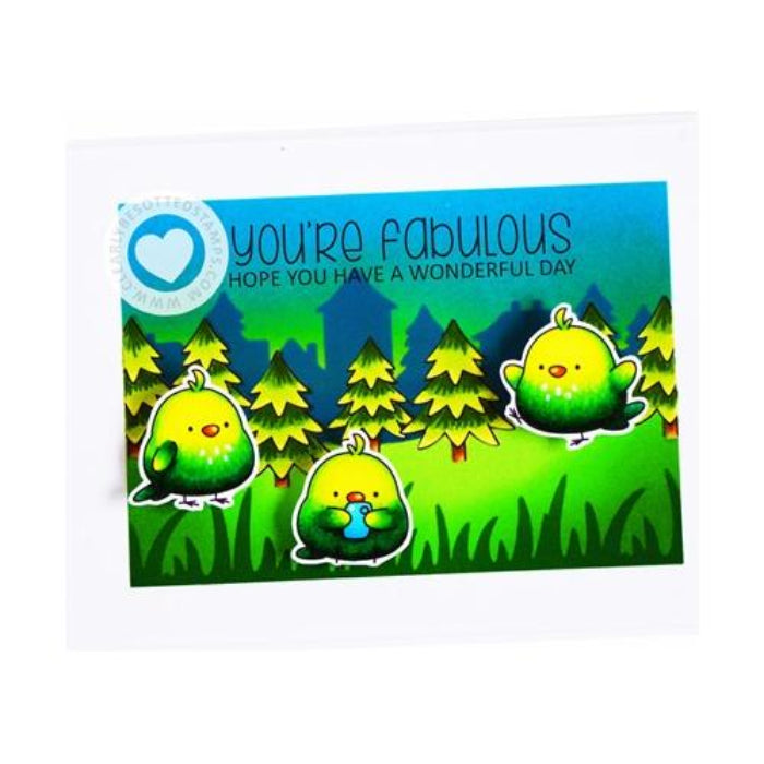 Clearly Besotted Green Grass Stencil have a wonderful day card