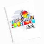 Clearly Besotted Strokes and Splotches Stencil color outside the lines card