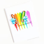 Clearly Besotted Strokes and Splotches Stencil rainbow background card
