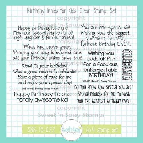Creative Worship Birthday Innies For Kids Clear Stamp Set sns-15-022