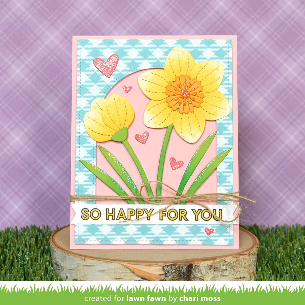 Lawn Fawn Offset Sayings: Everyday Clear Stamps lf3081 happy flower card | color-code:ALT2