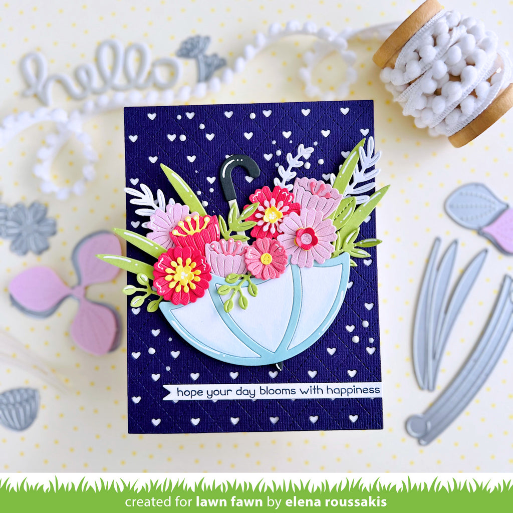 Lawn Fawn Darling Daffodils Dies lf3097 Day Blooms with Happiness Card