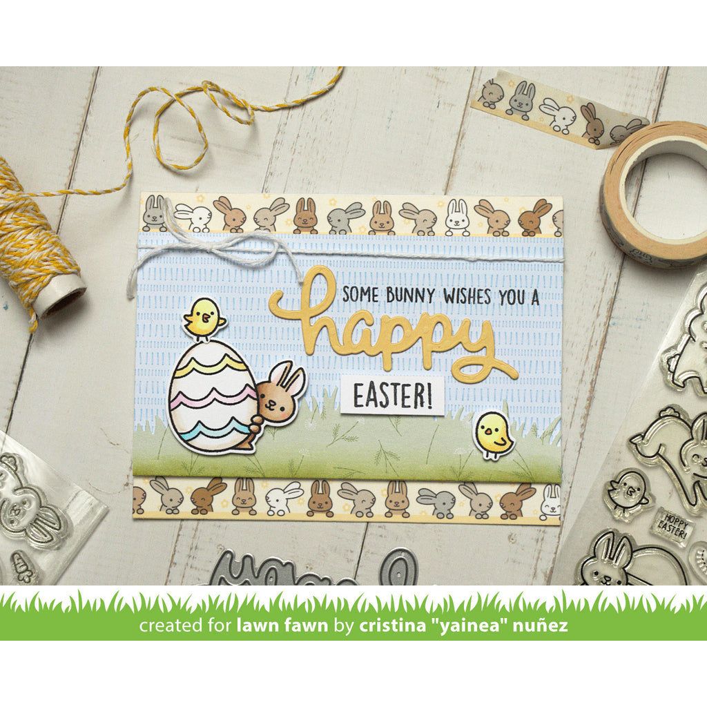 Lawn Fawn Hop To It Washi Tape lf3088 Happy Easter Card