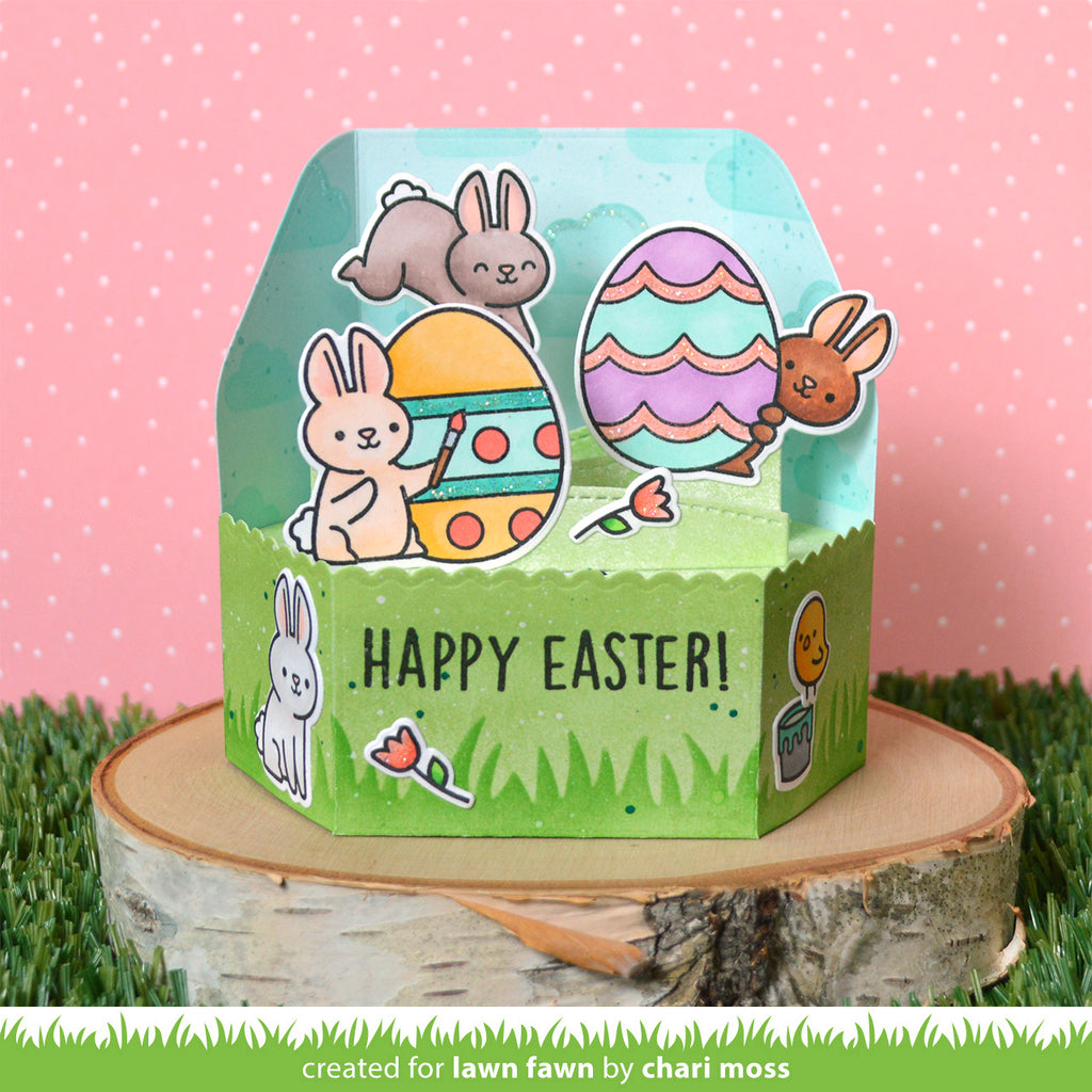 Lawn Fawn Set Eggstraordinary Easter Add-On Clear Stamps and dies lfeeao 3D Easter card | color-code:ALT1