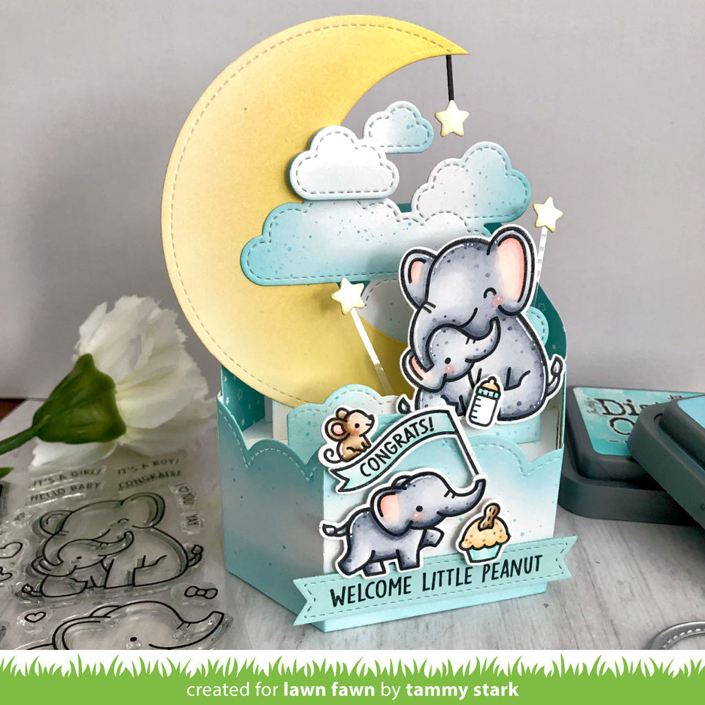 Tim Holtz Distress Oxide Ink Pad SALVAGED PATINA Ranger tdo72751 3D Baby Card | color-code:ALT01