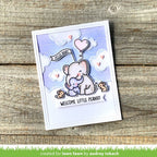 Lawn Fawn Cloud Background Hot Foil Plate lf3108 Welcome Baby Card