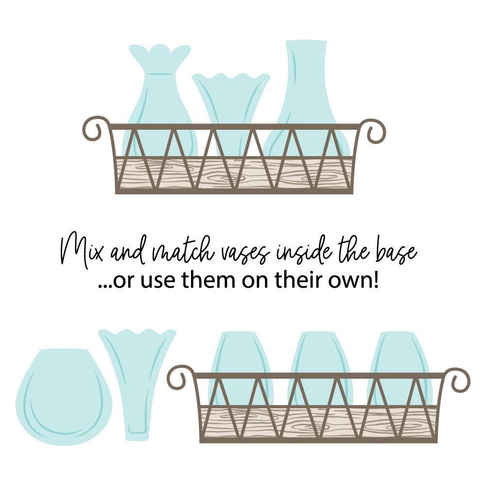 Honey Bee Bud Vases Dies hbds-budvs Mix and Match Examples