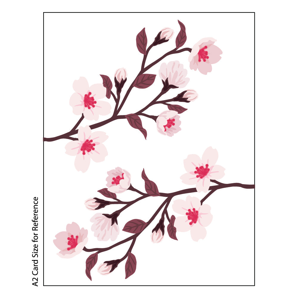 Honey Bee Lovely Layers Cherry Blossom Dies hbds-llchb A2 Size Reference