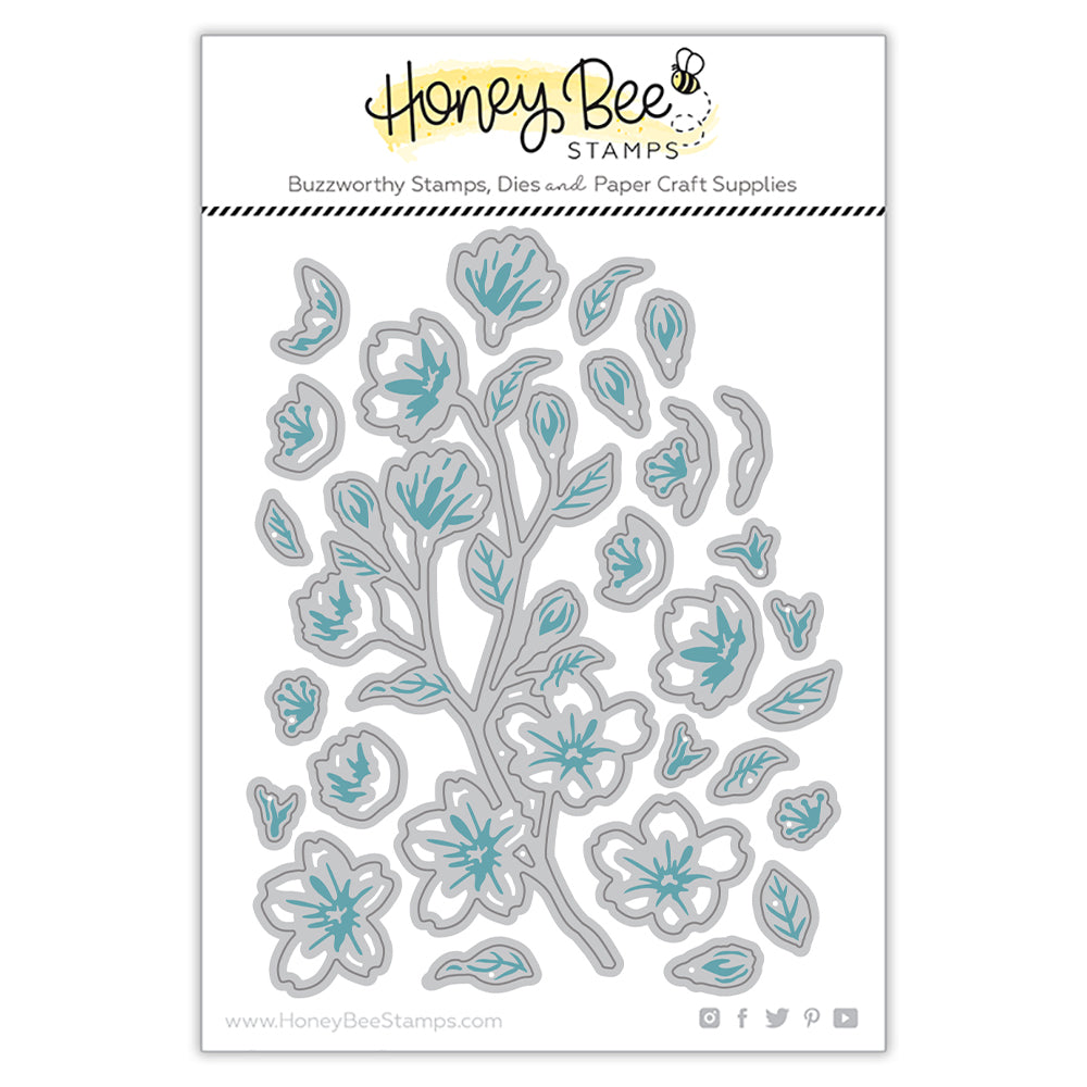 Honey Bee Lovely Layers Cherry Blossom Dies hbds-llchb Metal Outlines