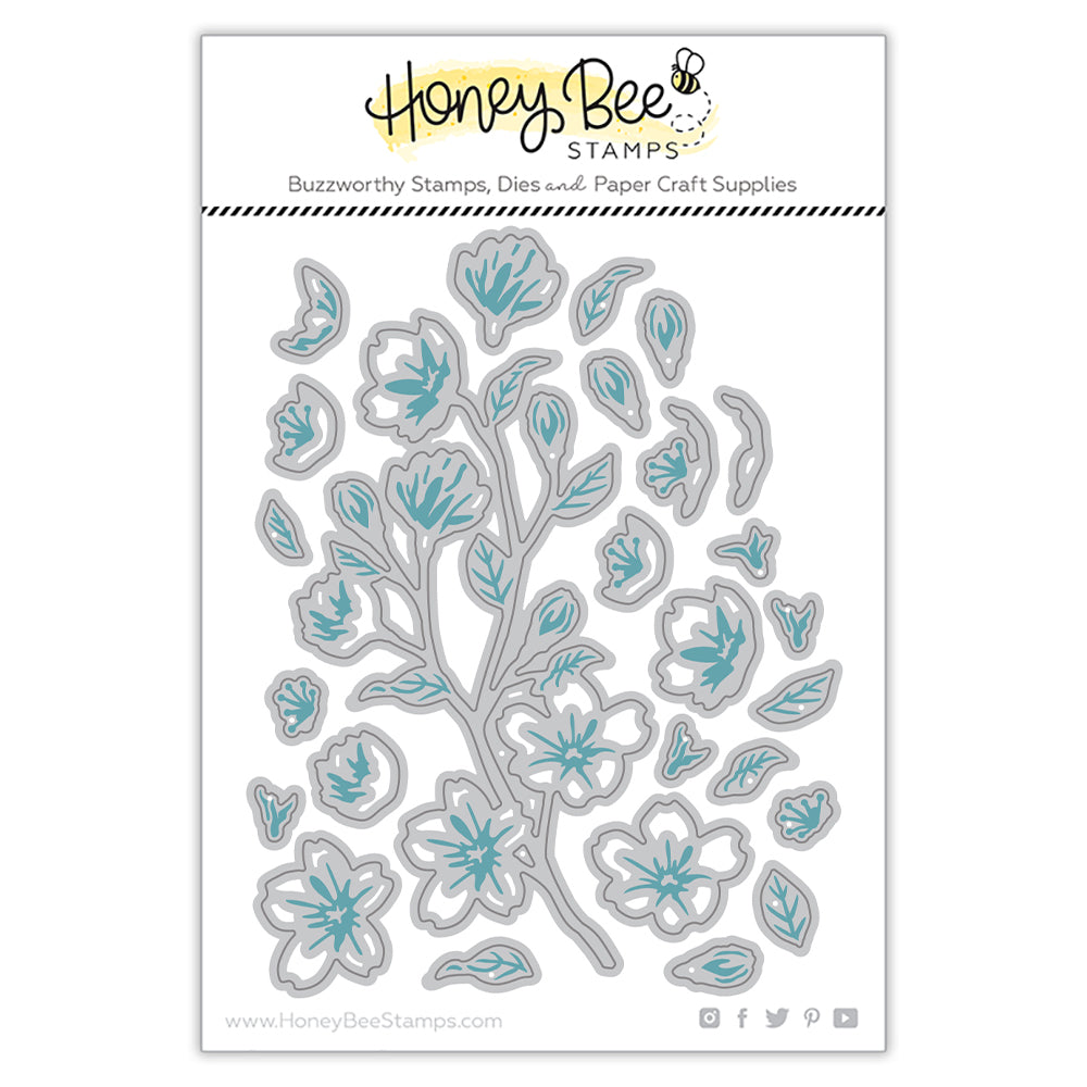 Honey Bee Lovely Layers Cherry Blossom Dies hbds-llchb Metal Outlines