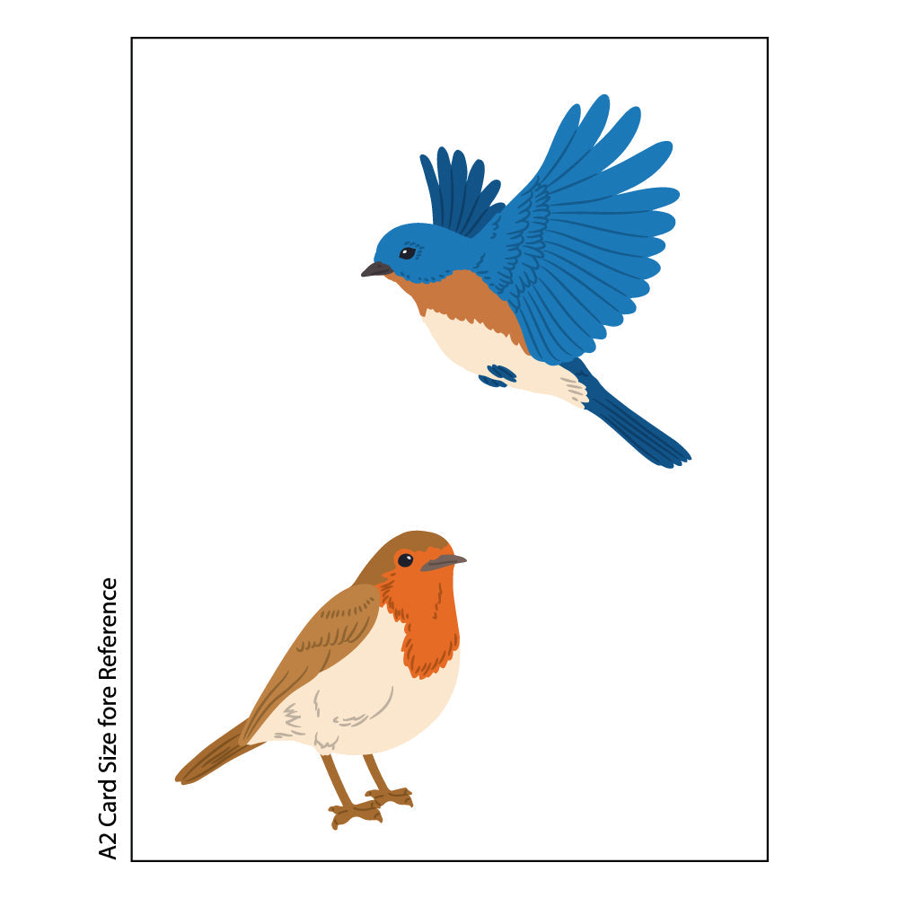 Honey Bee Lovely Layers Spring Birds Dies hbds-llsbr A2 Size Reference