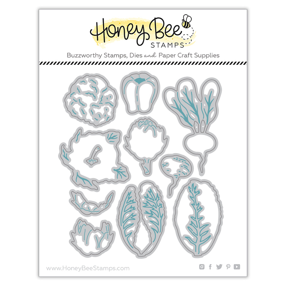 Honey Bee Lovely Layers Garden Veggies Dies hbds-llveg Metal Outline
