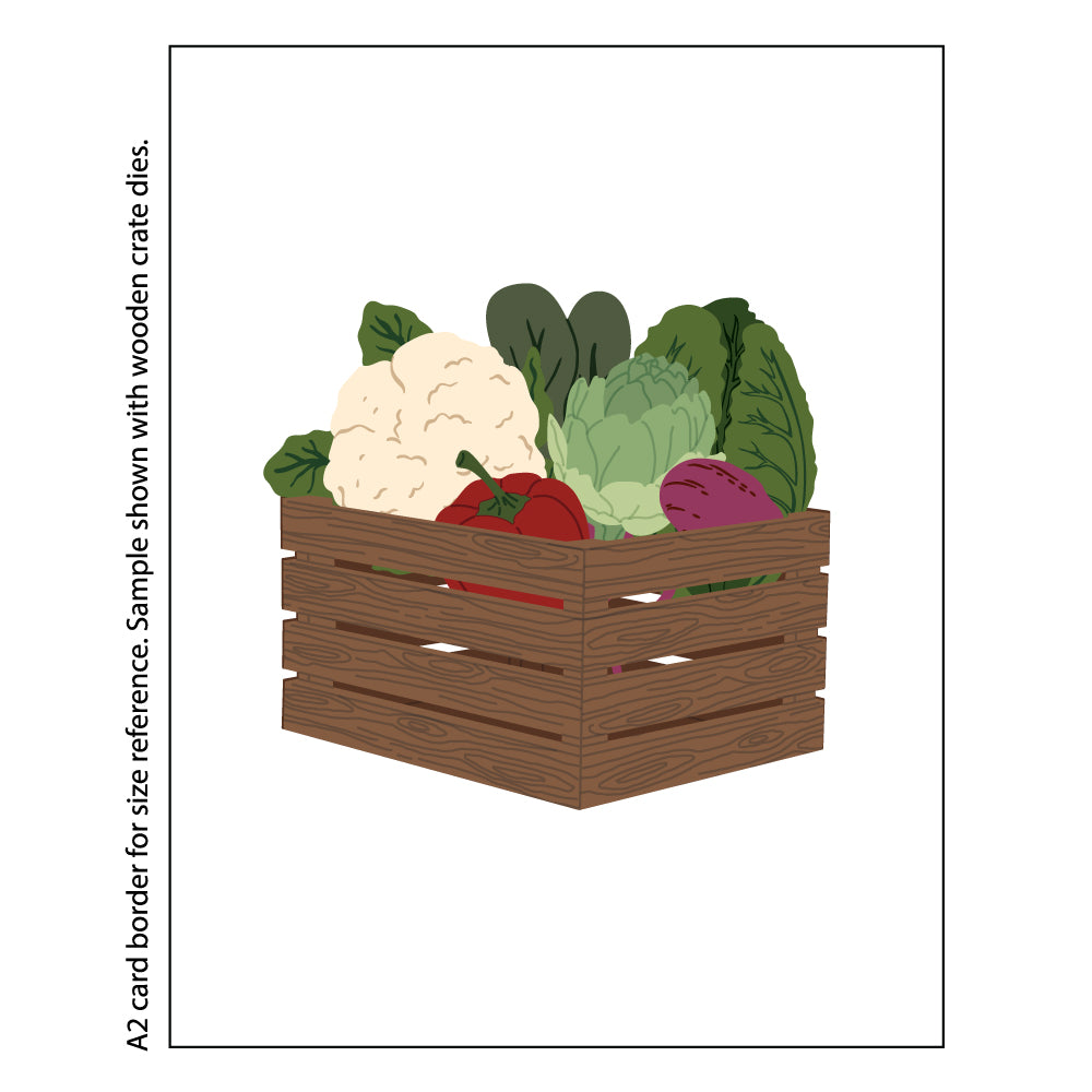 Honey Bee Lovely Layers Garden Veggies Dies hbds-llveg In Crate A2 Size Reference