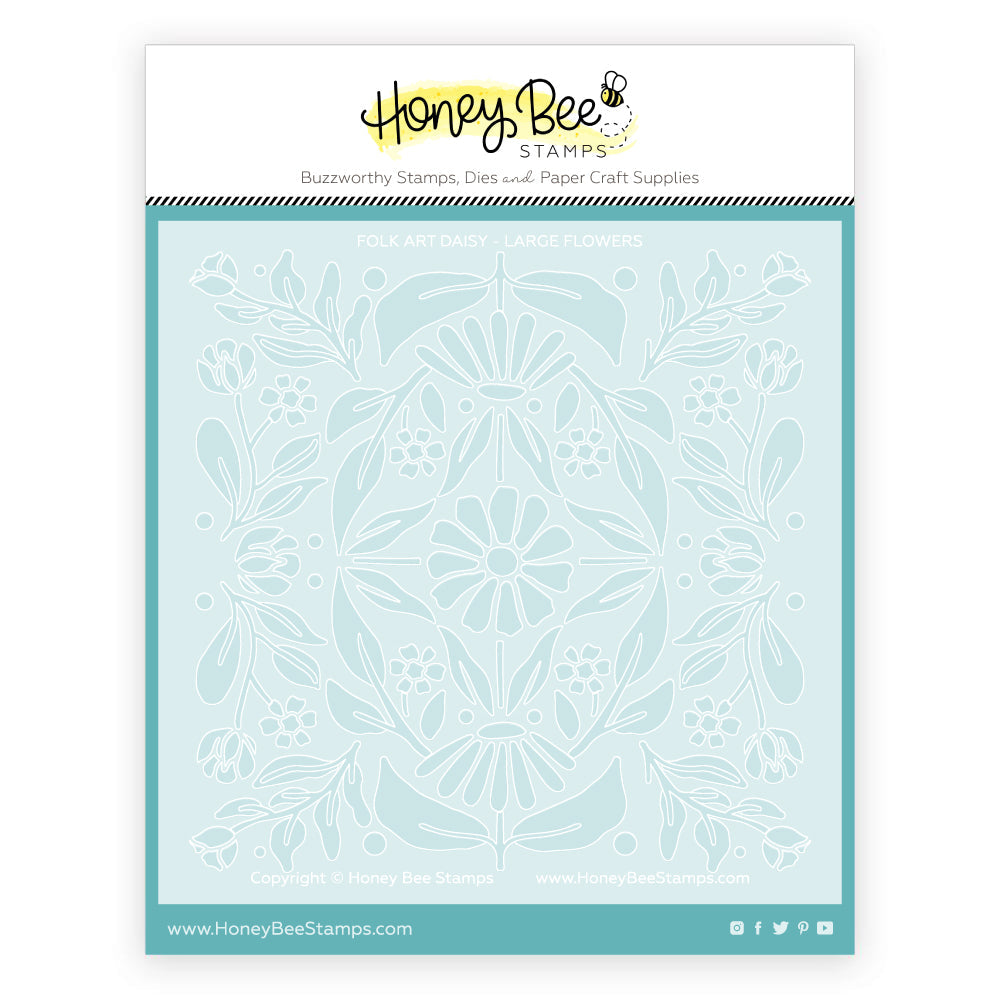 Honey Bee Folk Art Daisy Stencil Set Of 4 hbsl-121