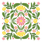 Honey Bee Folk Art Daisy Stencil Set Of 4 hbsl-121 Color Example