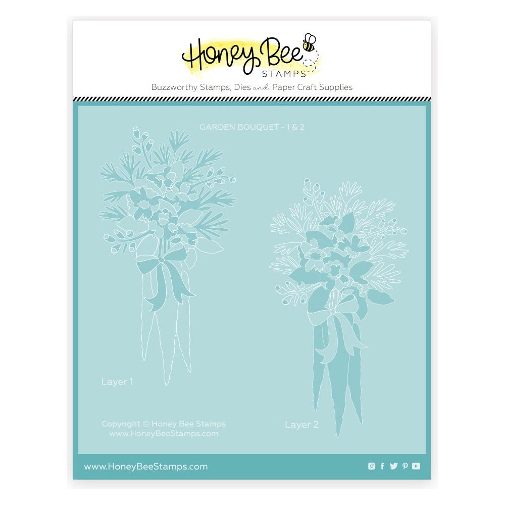 Honey Bee Garden Bouquet Stencil Set Of 2 hbsl-123