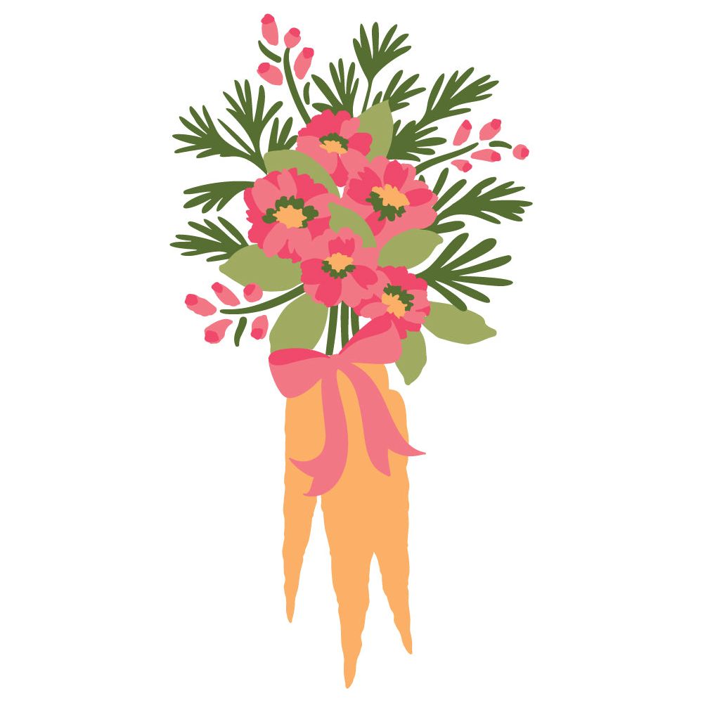 Honey Bee Garden Bouquet Stencil Set Of 2 hbsl-123 Carrot Flowers Color Example