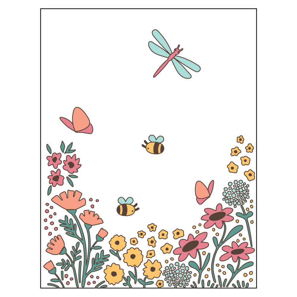 Honey Bee Spring Meadow Stencil Set Of 4 hbsl-124 Flowers and Bugs