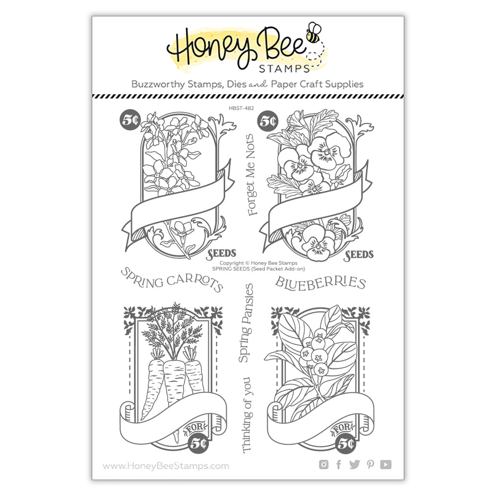 Honey Bee Spring Seeds Clear Stamp Set hbst-482