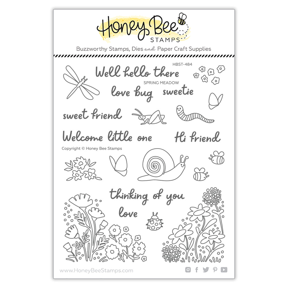 Honey Bee Spring Meadow Clear Stamp Set hbst-484