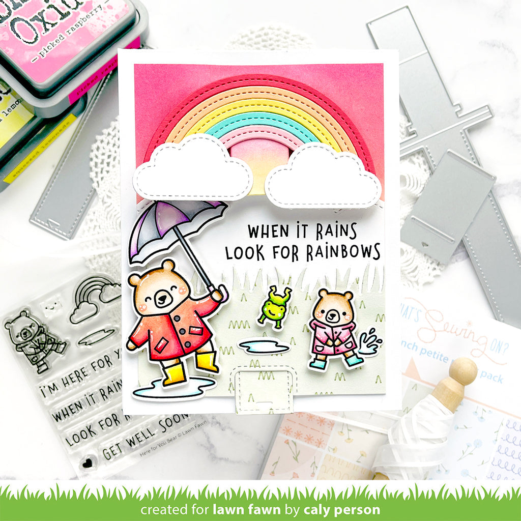 Lawn Fawn What's Sewing On 6x6 Inch Petite Paper Pack lf3118 interactive rainbows card | color-code:ALT1