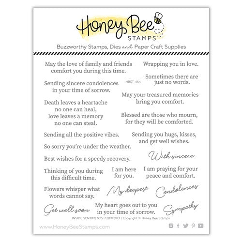Honey Bee INSIDE SENTIMENTS COMFORT Clear Stamp Set hbst-454