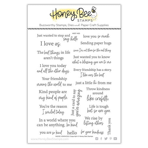 Honey Bee Inside Kindness Sentiments Clear Stamp Set hbst-400