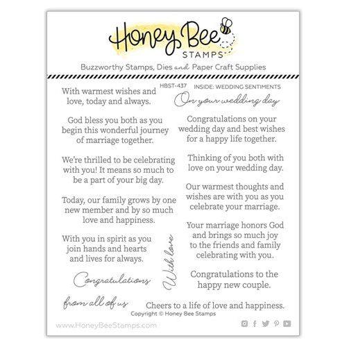 Honey Bee Inside Wedding Sentiments Clear Stamp Set hbst-437