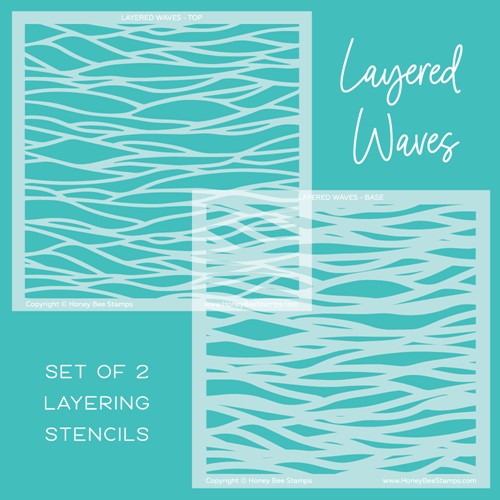 Honey Bee LAYERED WAVES Stencil Set hbsl-106