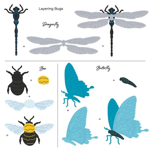 Honey Bee Lovely Layers Bugs Dies hbds-llbug